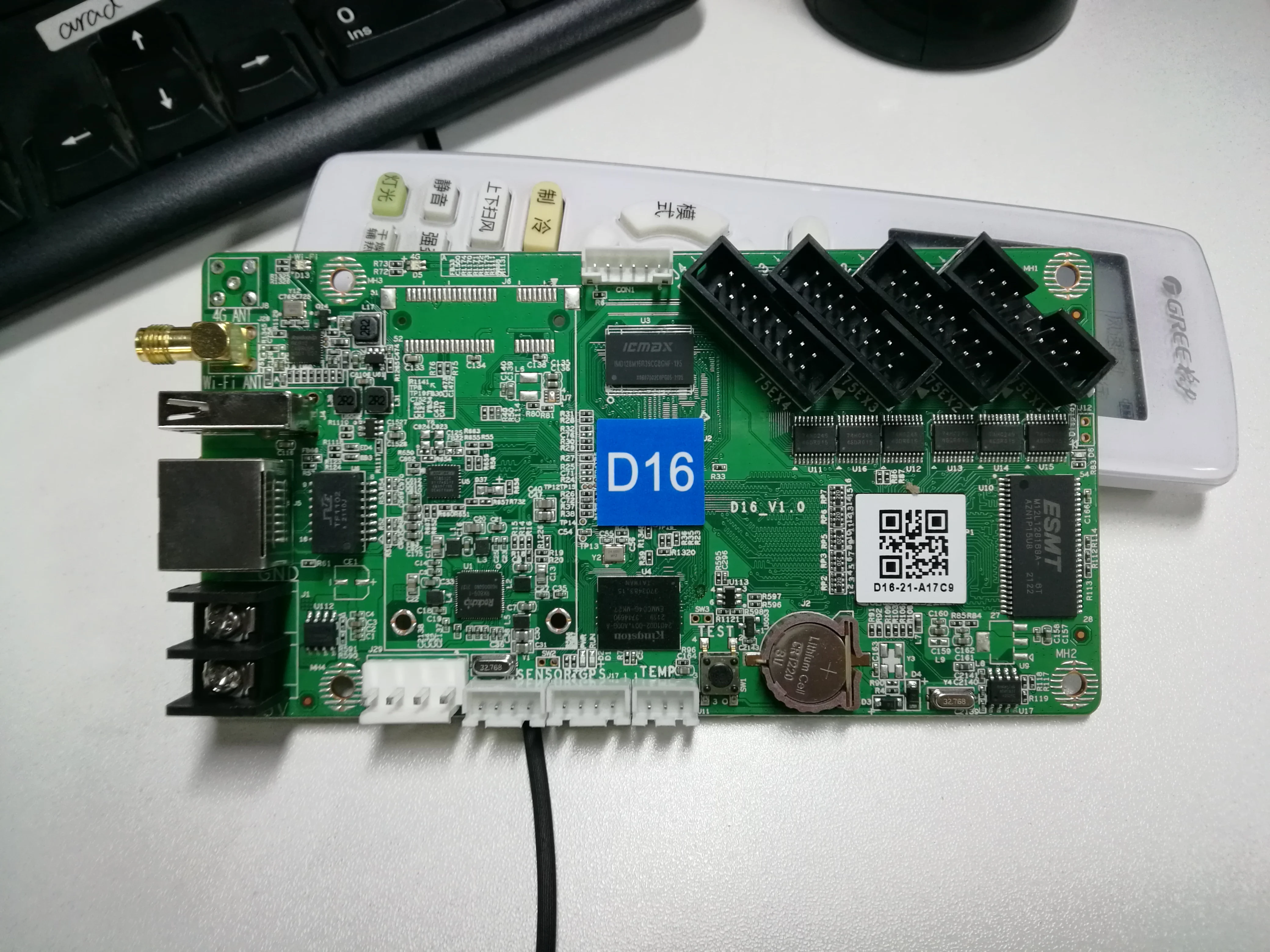 Huidu HD D16 Asynchronous RGB Full Color Huidu LED Control Card Support Wi-Fi U-disk Ethernet 640x64 Pixels