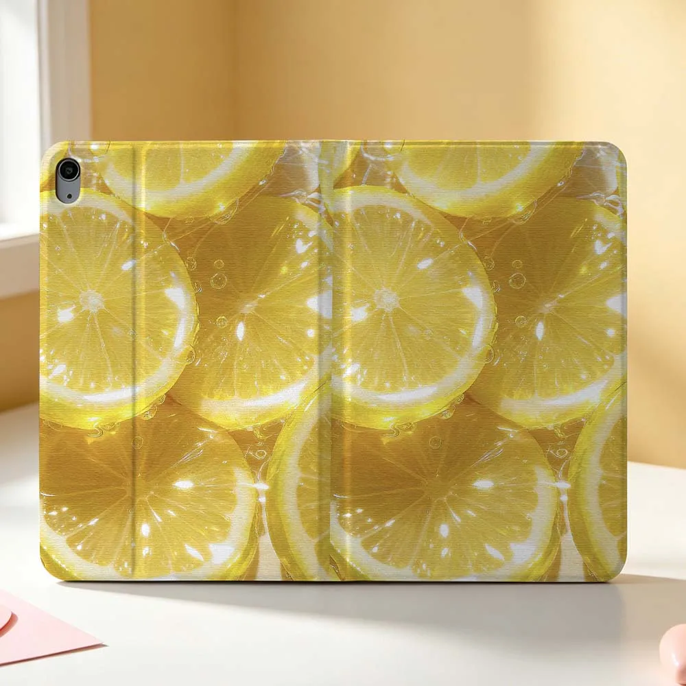 Yellow Lemon Picture Pen Tray For Apple iPad Pro Mini A16 A17 A14 4 5 6 7 6th 12th Gen 9.7 12.9 11 13 M4 inch Tablet Case