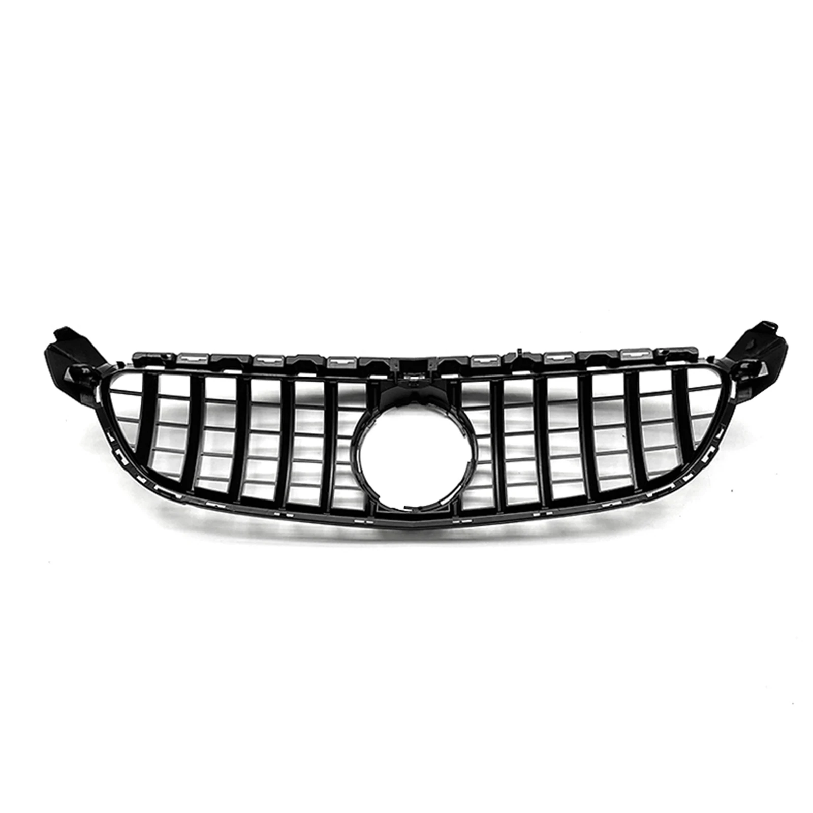 Front Grille For Mercedes Benz W205 C63 C63S AMG 2015 2016 2017 2018 GT R Style Black/Silver Upper Bumper Hood Mesh Grill Grid