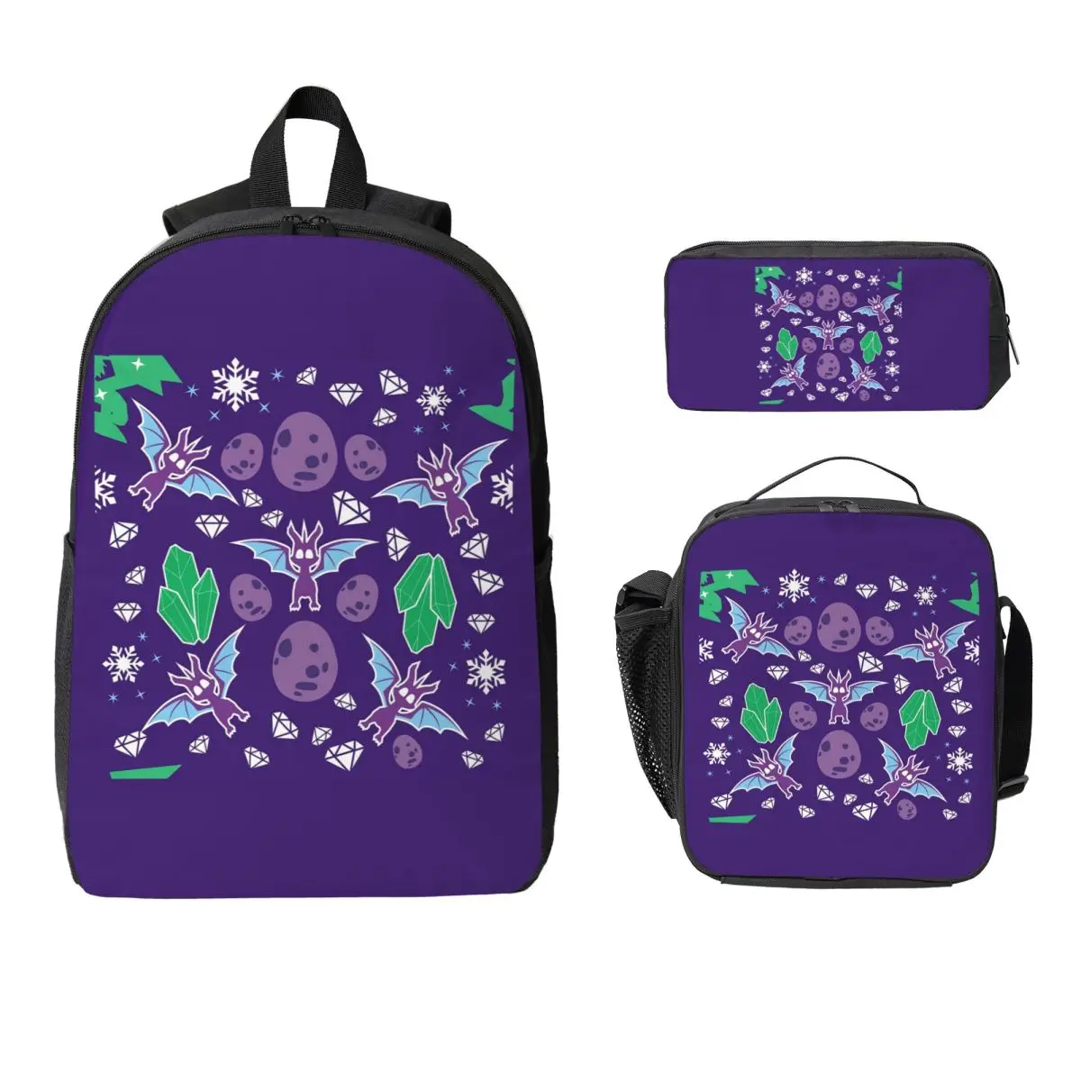 

Ice Spyro Backpack Student Boys Girls BookBag School Bag Computer Shoulder Bags 3ps Insulated Lunch Bag Pencil Case