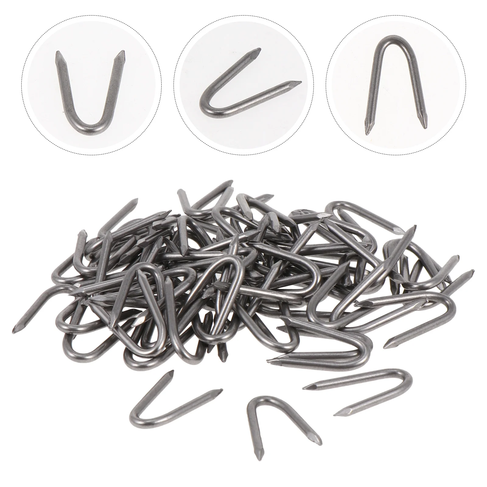 70 Pcs Fence Nails Fixing Turf Tool Gardening Pegs Ground Staple Mini U-Shaped Iron Home Supplies