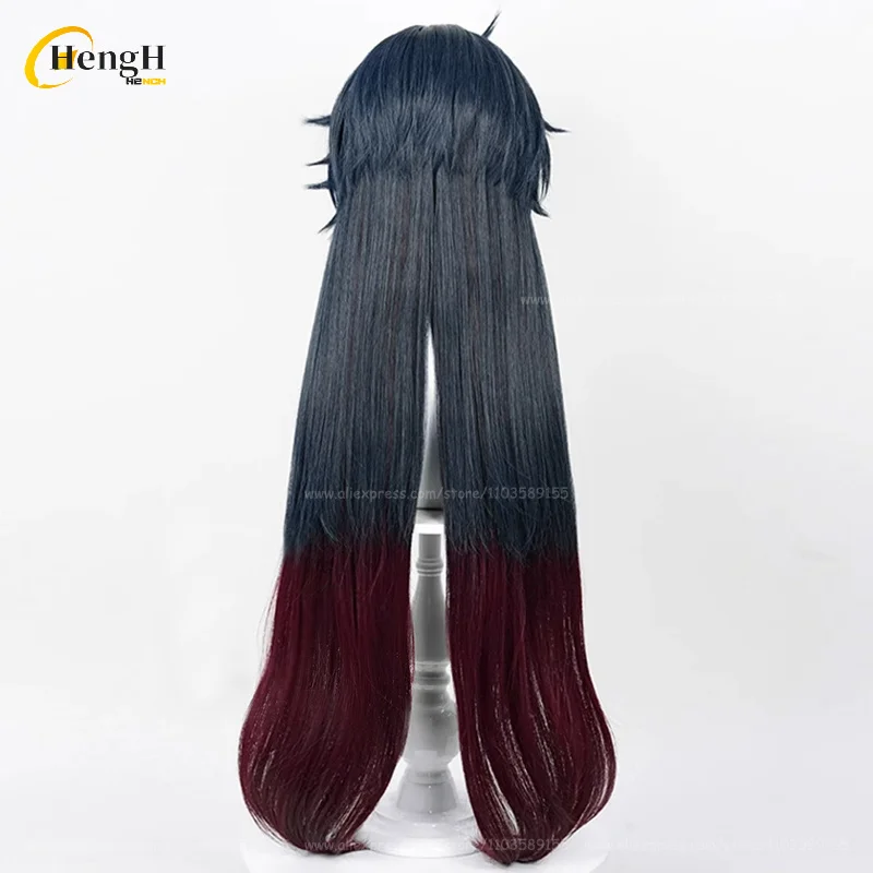 In Stock Blade Synthetic Wig Anime HSR Unisex Long 100cm Blue Gradient Deep Red Cosplay Wig Heat Resistant Hair Party 2024 Wigs