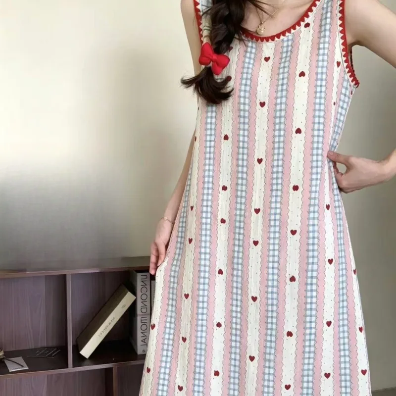 Women's Summer Light Pajamas Thickened Pajamas Homewear Cute Lace Thin Vest Style Pajamas Suitable for Going Out Pajamas