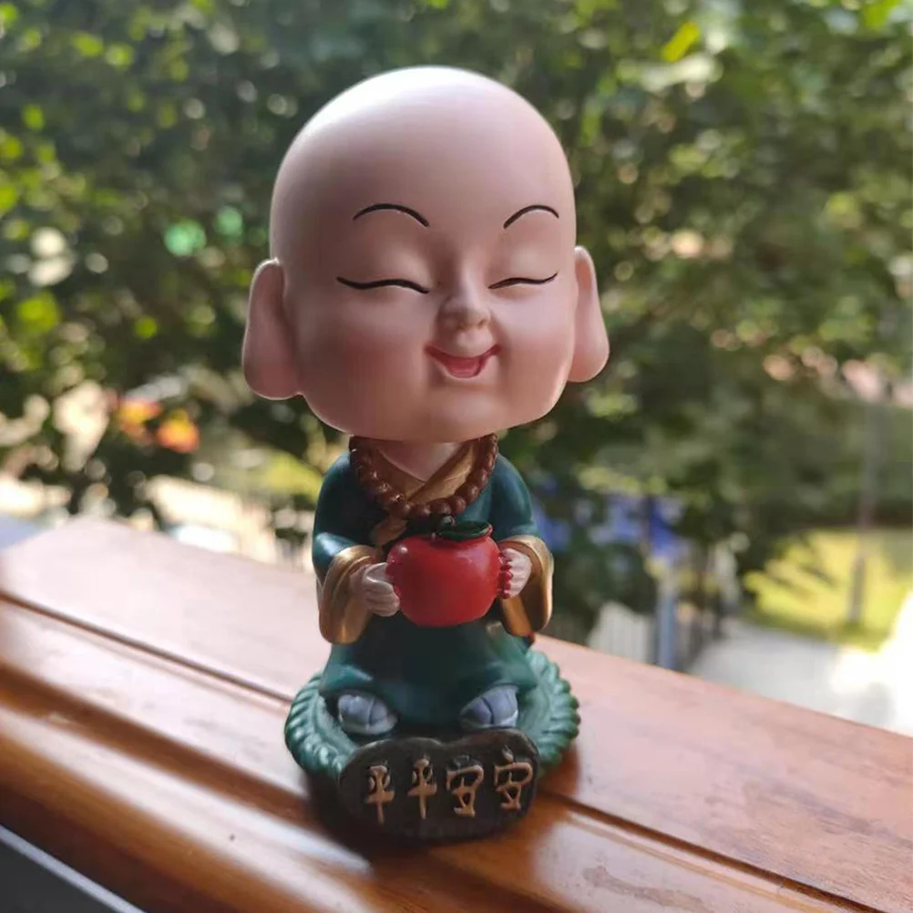 

Small Resin Monk Statue Lovely Buddha Ornament Desktop Car Decor Home Office Decoration Good Small Buddha Statue