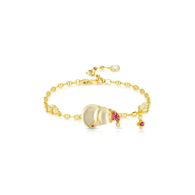 CAMEO 925 Silver Synthetic Zircon Earrings Necklace Bracelet Little Snowman Gold Christmas Gourd Cute Fashion Jewelry Set