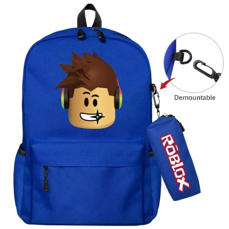 Roblox Game Cartoon Large Capacity School Bag Set with Pencil Case Travel Bag Student Learning Supplies Birthday Gifts