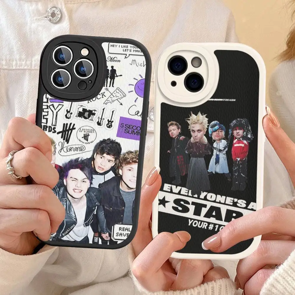 

5 S-Seconds Of S-Summer Band Phone Case For IPhone 16 15 14 13 12 11 Pro Max Plus Leather Cover