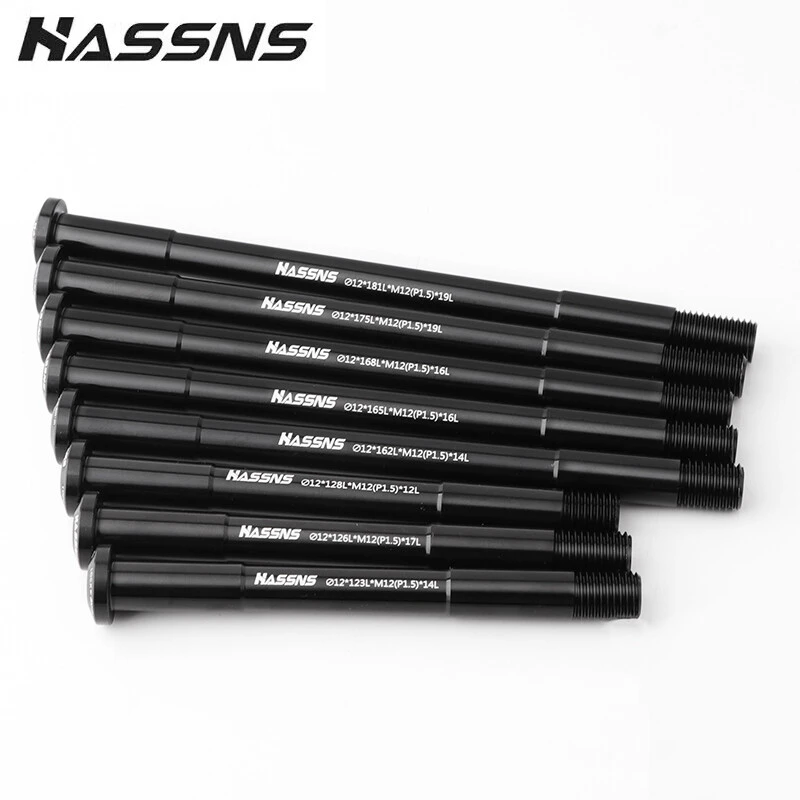 HASSNS MTB เพลา 15x100 15x110 12x142 12x100 12x148 จักรยานอลูมิเนียม Barrel SHAFT Rod 12 มม.15 มม.ส้อมเพลา