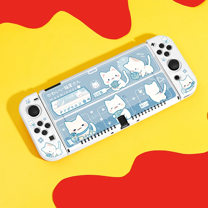 Protector Case for Nintendo Switch OLED, NS Game Accessories,Handheld Separable Shell for NS Joycon, Switch Oled Cover  Cute Cat