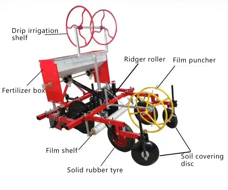 Agricultural Machine Tractor Mounted Plastic Film Mulching Machine With Fertilizer