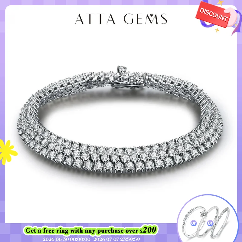 

ATTAGEMS D Color Round Cut 2.5mm Moissanite Bracelet for Women Man White Gold Plated 925 Silver Pass Diamond Tester Bracelets