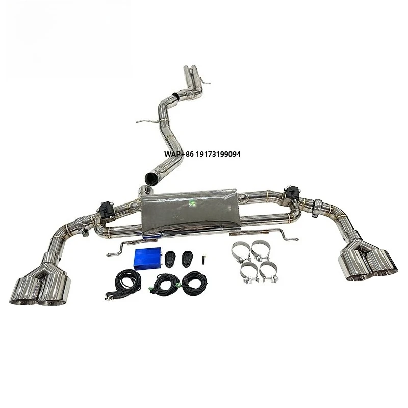 

Полированные выхлопные трубы Style Quad для Q7 3.0T V6 2016-2019, система выхлопа с электронным клапаном, в наличии, быстрая доставка