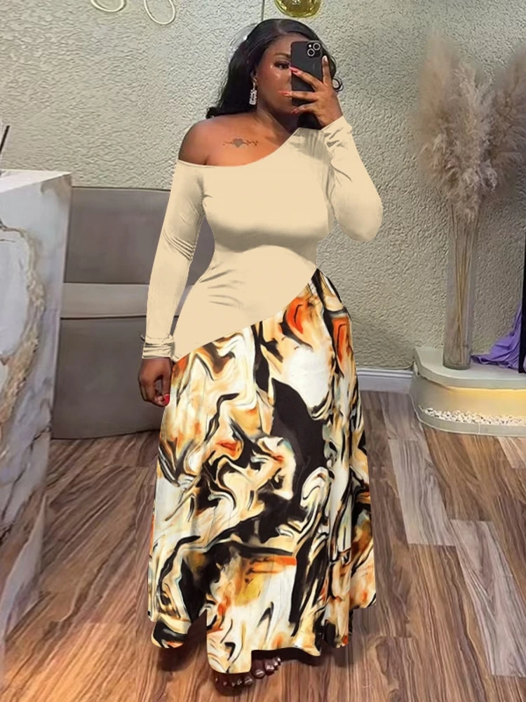 

African Dresses For Women Elegant Spring Autumn Long Sleeve Dashiki Maxi Dress Ladies Traditional African Clothing Fairy Dreaes