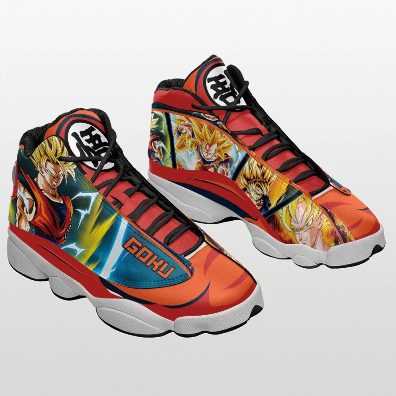 Dragon Ball-zapatillas de baloncesto de alta calidad, zapatillas antideslizantes con soporte para el tobillo, entrenamiento en cancha al aire libre, malla transpirable, absorción de impacto