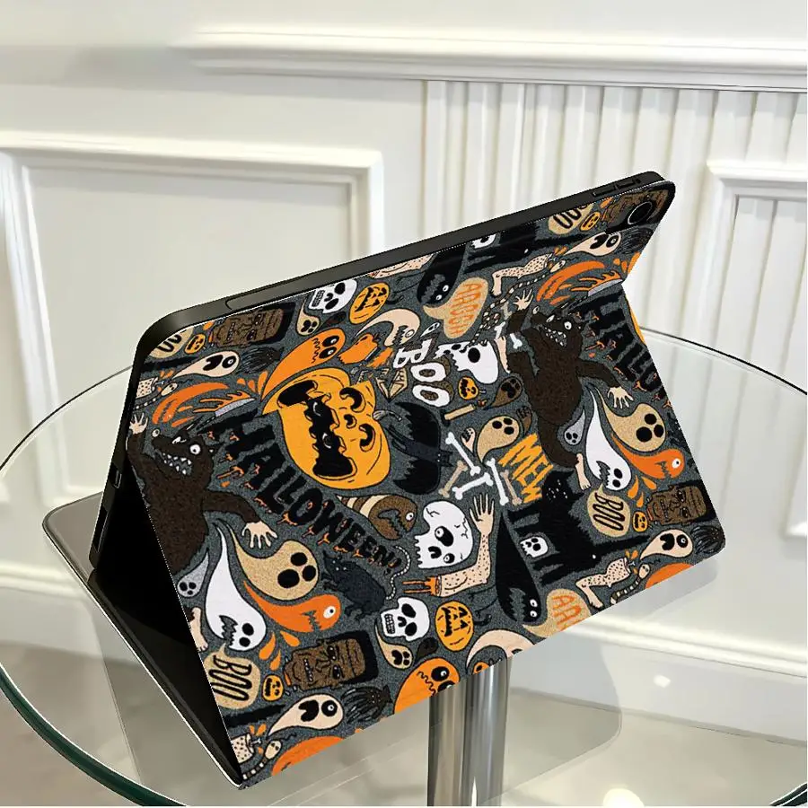 Witch Ghost Bat with Pencil Slot Case for Apple iPad Air 11 13 M4 M3 M2 A16 2026 10th 7/8/9th Pro11 13 Air 4/5/6th