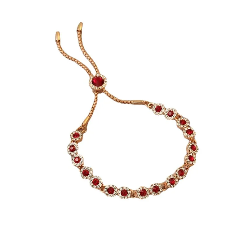 Beste Verkauf Elegante Rote Kristall Rose Gold Farbe Weibliche Armband Schmuck Für Frauen Valentinstag Geschenke – Detail 7
