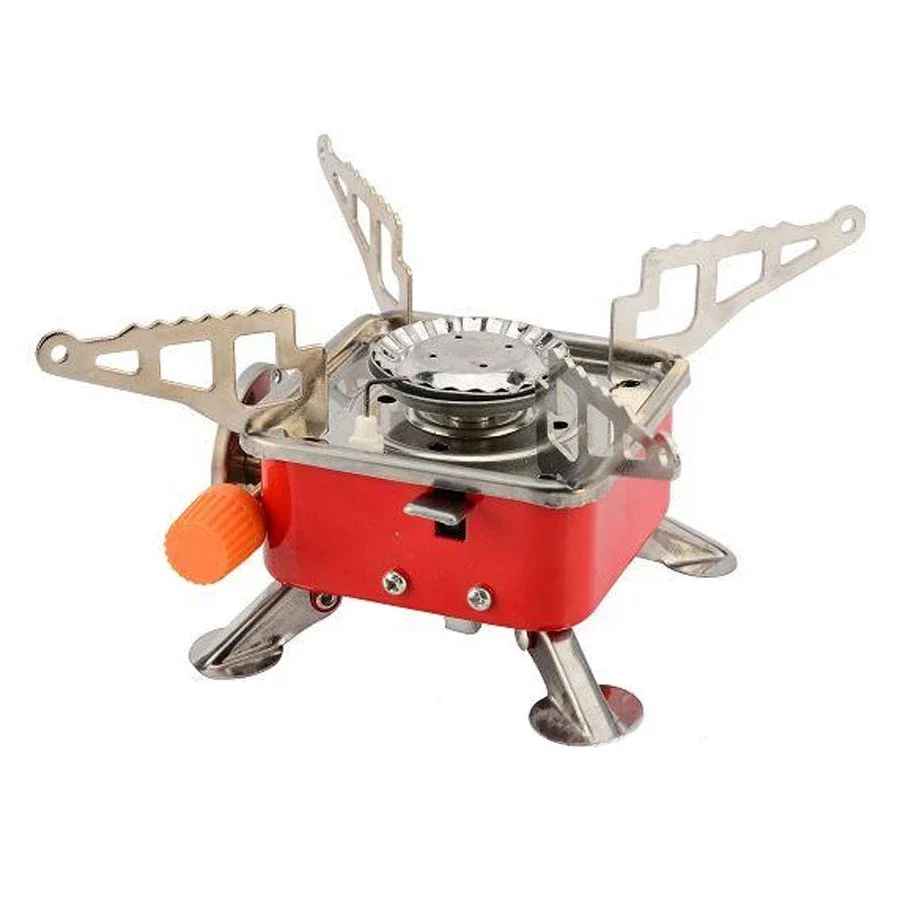 

Outdoor Camping Square Stove Portable Mini Gas Stove Set Picnic Powerful Windproof Propane Grill Strong Firepower Foldable NEW