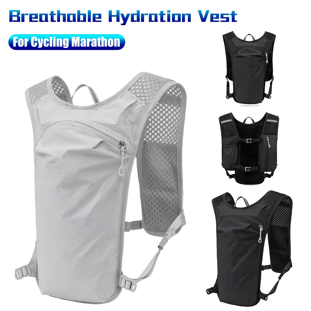 

Breathable Running Hydration Vest Lightweight Sports Backpack Multiple Pockets Cycling Water Pack Nylon Backpack for Climbing