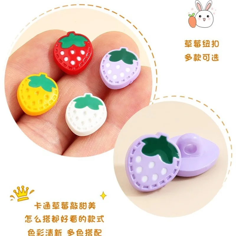 20PCS Colorful Cute Strawberry Buttons For Clothing Children Shirt Dress Handmade Decorative DIY Sewing Accessories