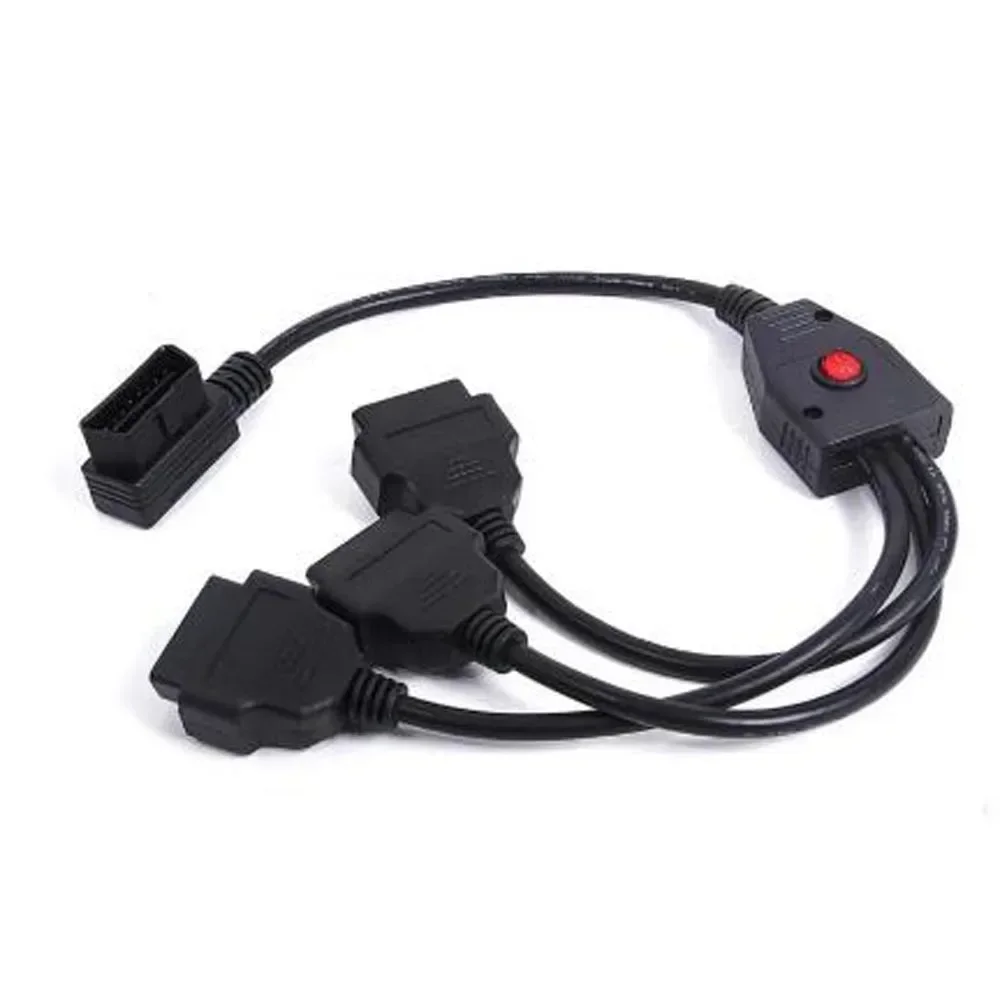 50 سنتيمتر L نوع الكوع رئيس 16 دبوس obd 1 إلى 3 الفاصل سلك كابل تمديد الحبال ذكر إلى الثلاثي موصل سالب Elm327 obd2 رمز #1