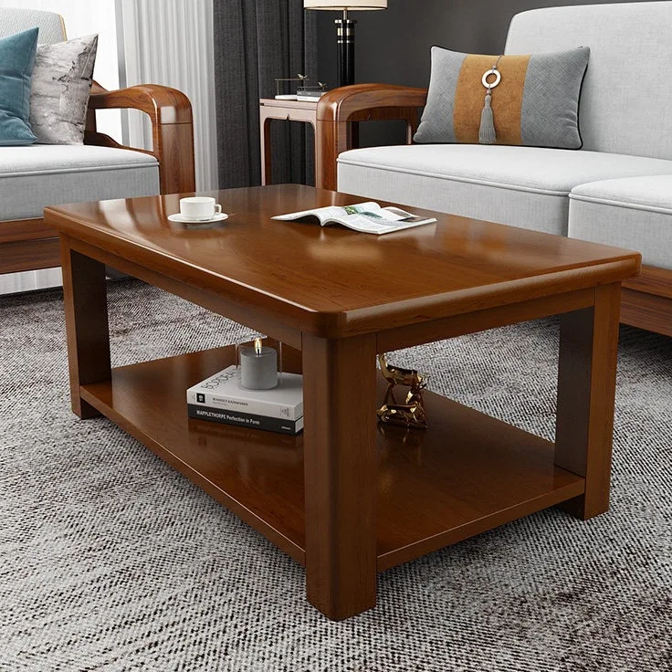 Solid wood coffee table simple modern small apartment living room household coffeetable balcony simple teatable new Chinese te