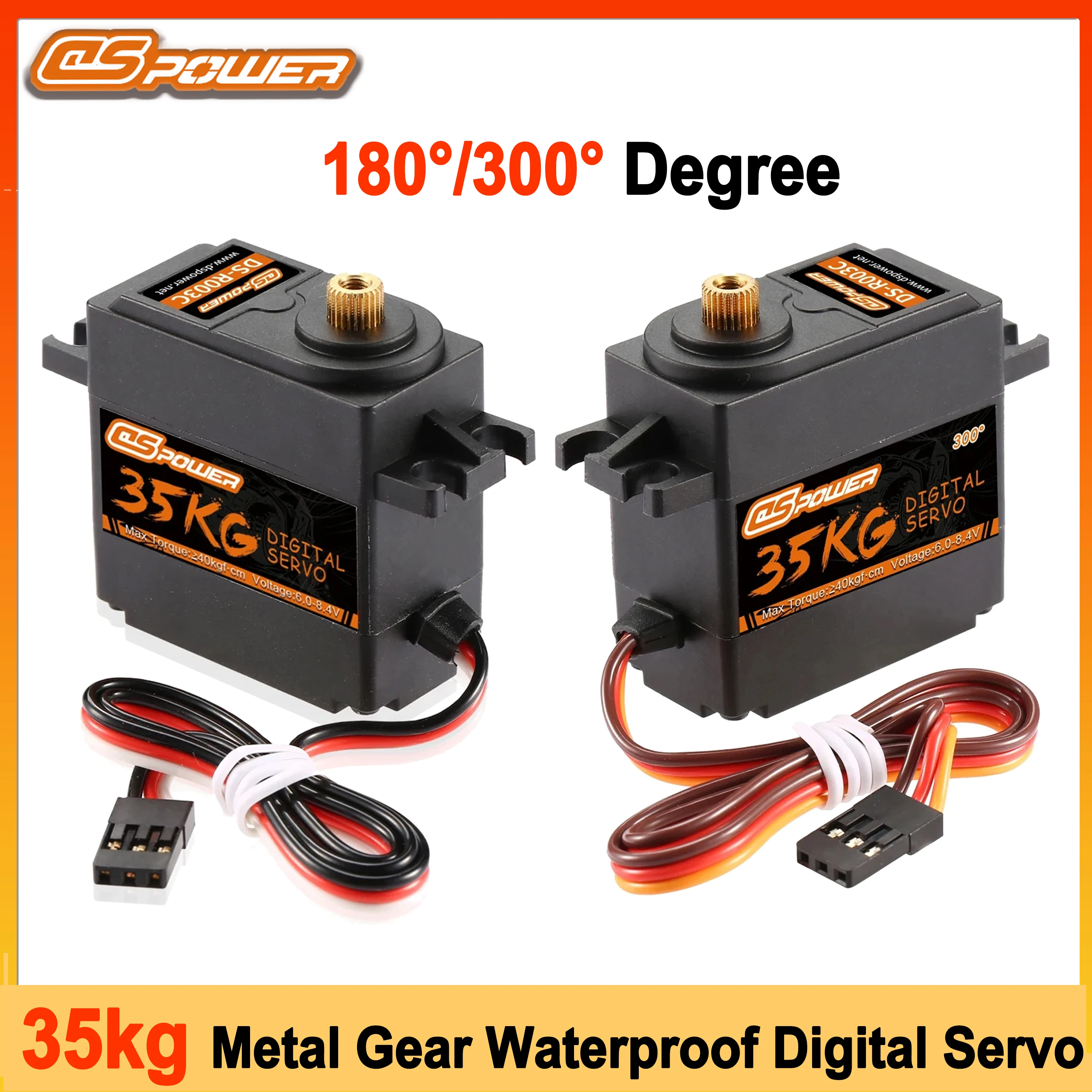 DSpower 35KG 180/300 Graden Metal Gear Waterdichte Digitale Servo voor 1/8 1/10 RC Auto Crawler Vliegtuig robot Boot TRX4 TRX6 Scx10 Deel