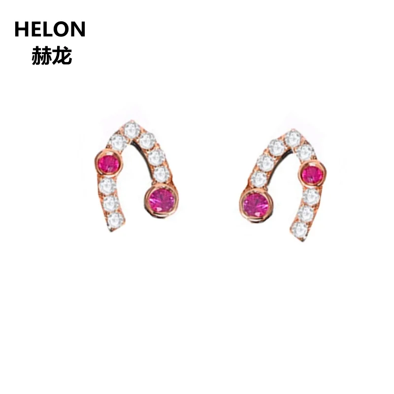 

Женские серьги-гвоздики из розового золота с натуральными бриллиантами