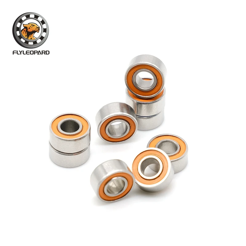 4Pcs S684 2RS CB Stainless Steel Hybrid Ceramic Ball Bearings 4x9x4mm ABEC7 Precision Fast Turning for Hardware Applications