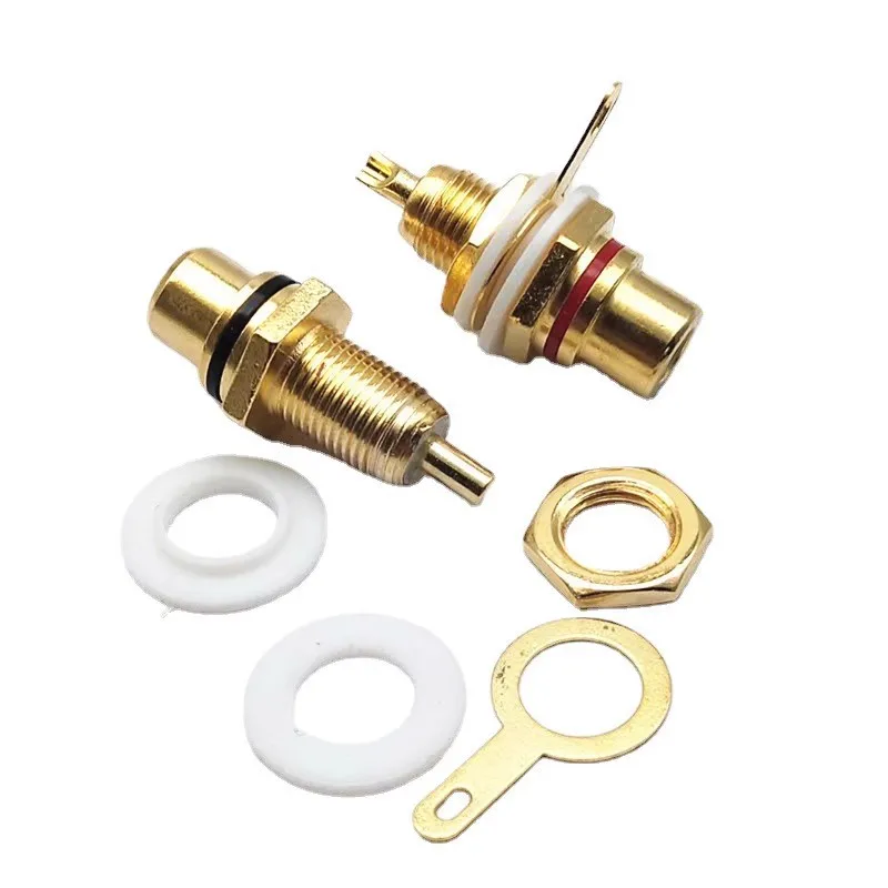 RCA Female Socket Zinc Alloy Gold Plating Jack Connector 3.5mm