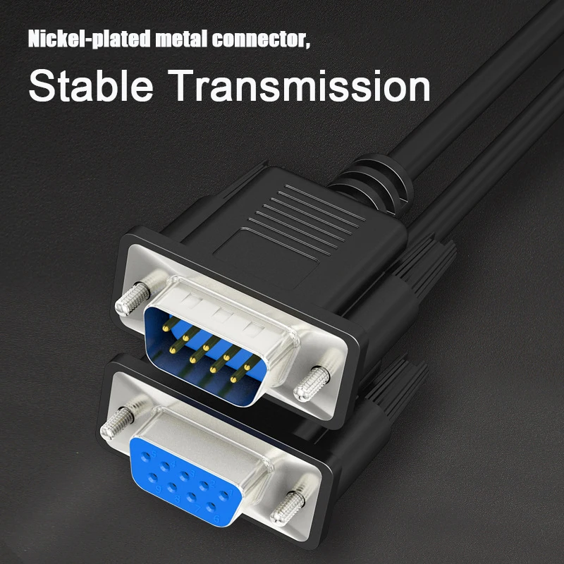 DB9 9-Pin Male Female PC Converter Extension Printer Data Line Cable D-sub 9Pin RS232 Serial Cable Male to Female for Computer