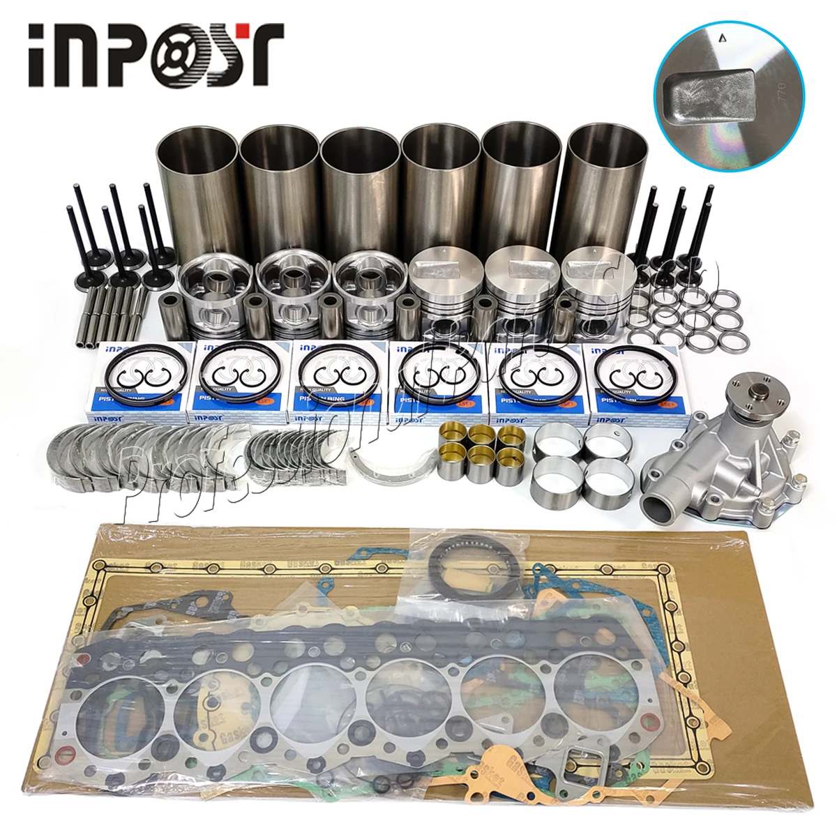 S6S Overhaul Rebuild Kit with water pump For Mitsubishi S6S Engine TCM Komatsu Caterpillar Forklift