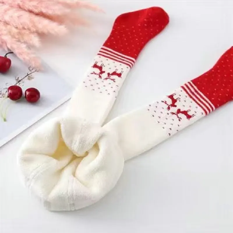 Collants de Noël chauds avec sourire à l'intérieur pour nouveau-né, leggings pour tout-petits, chaussettes d'hiver pour bébé, optique, fille, garçon, 0-2 ans