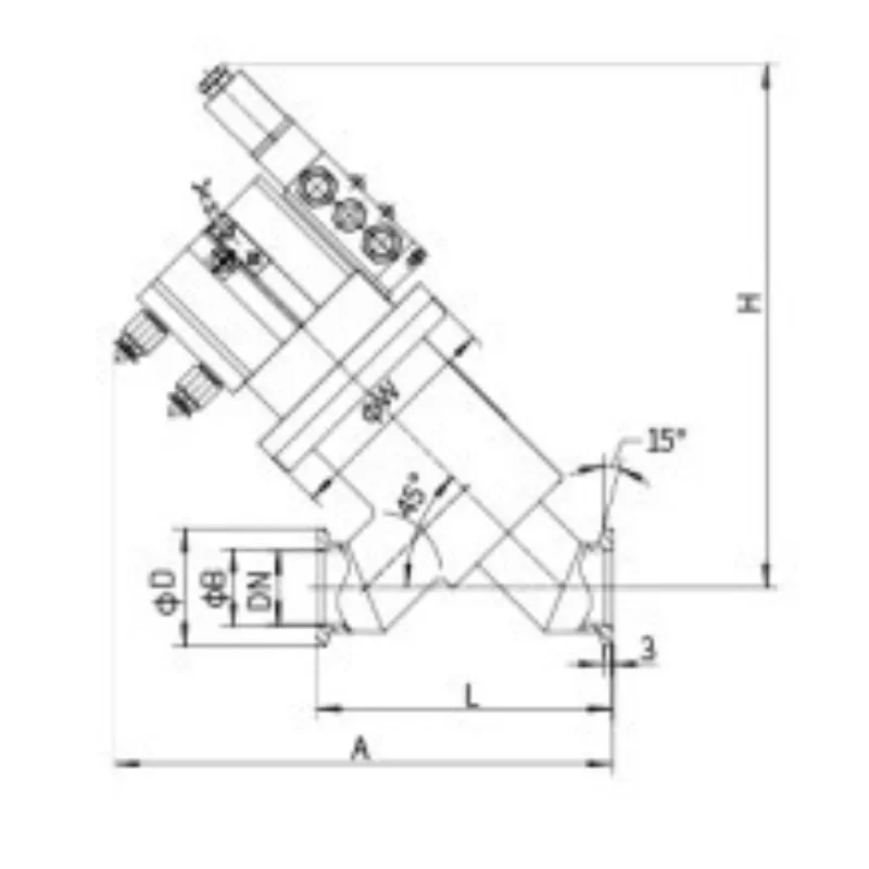صمام الزعنفة للتدفق المباشر GDQ-KF هوائي مباشر عالي