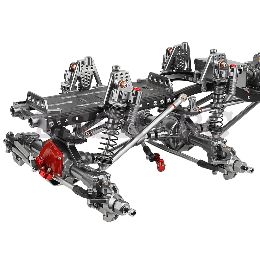 1:10 Metaallegering Verbeterde 8x8 RC Auto Chassis Frame met 2 Portal As Versnellingsbak DIY voor Axiale SCX10 1/10 RC Crawler Auto Onderdelen