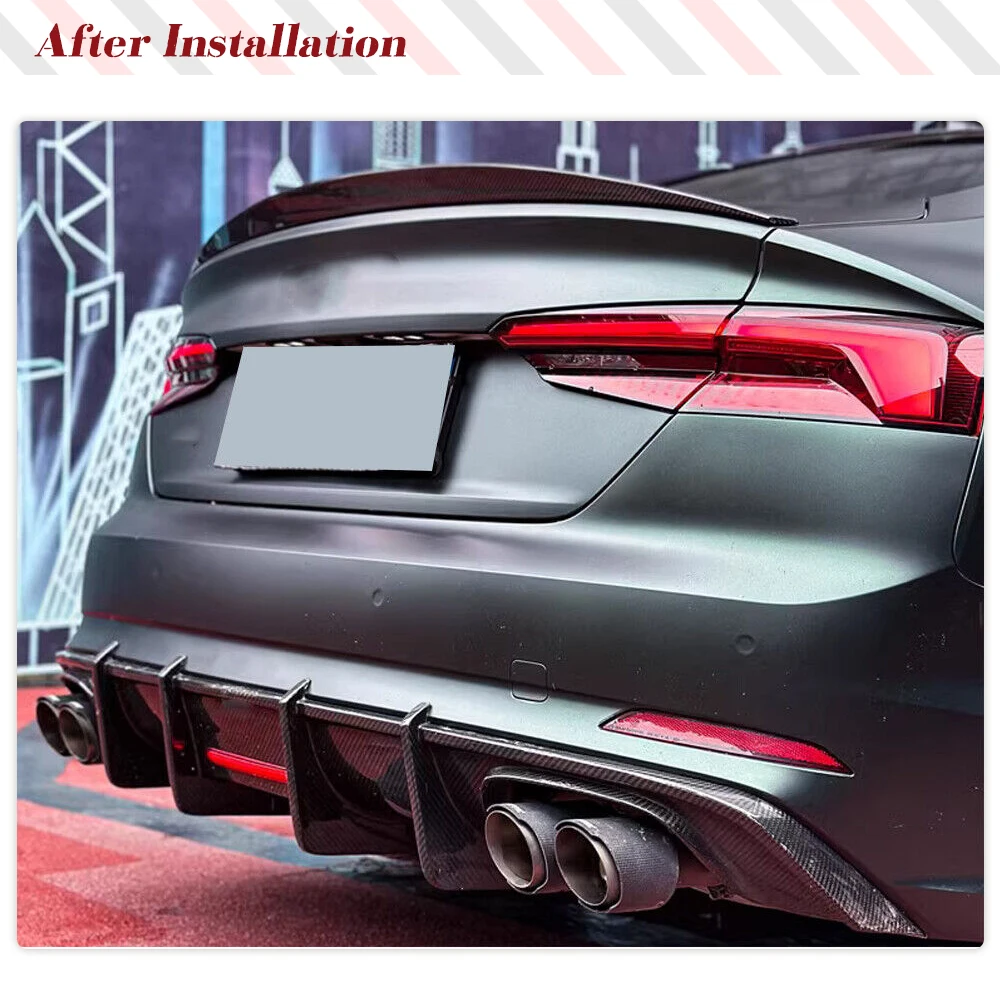 Car Rear Racing Spoiler Trunk Boot Lip Wing for Audi A5 S Line S5 RS5 B9 9.5 2017-2023 Rear Trunk Spoiler Wing Real Carbon Fiber