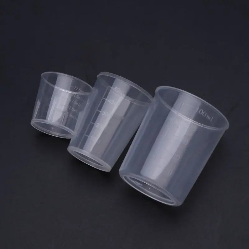 3Pcs Multipurpose Measuring Cups Epoxy Mixing Cups Liquid Container Cups in 30 50 100ML for Paint Slime Soap Making