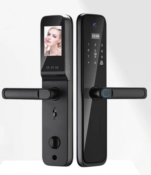 Anti-theft door fingerprint lock Semi-automatic home entry smart lock Visual cat eye electronic password lock Remote