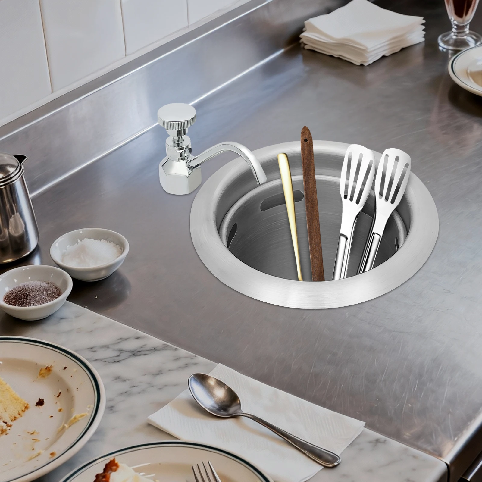 

Комплект крана и чаши Dipper Well для кофейни, бара, раковины, для мытья кофейных ложек и ложек для мороженого