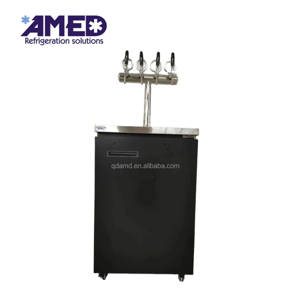 180L Fan Cooling Stainless Steel Kegerator Beer Dispenser Machine Holds 4 Pcs US Standard 20L Beer Barrels For Bar Use