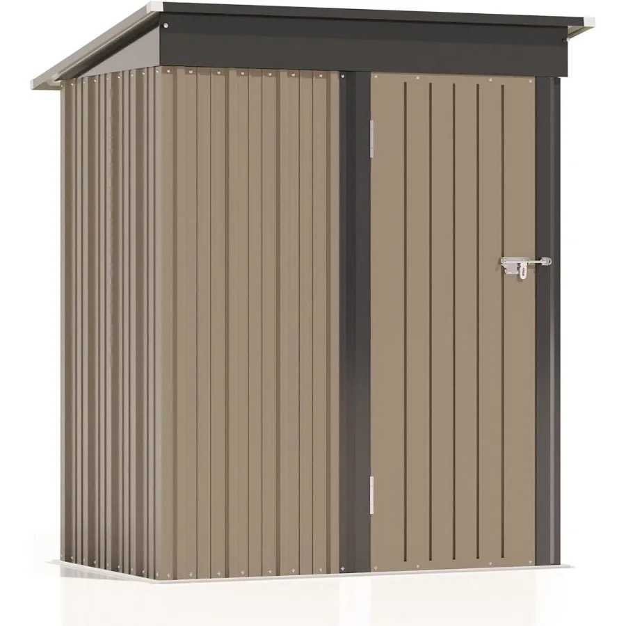 

Patiolife 5x3 FT Outdoor Storage Shed Small Tool Metal Shed with Lockable Door Sloping Roof Ideal for Backyard Patio Lawn Stora