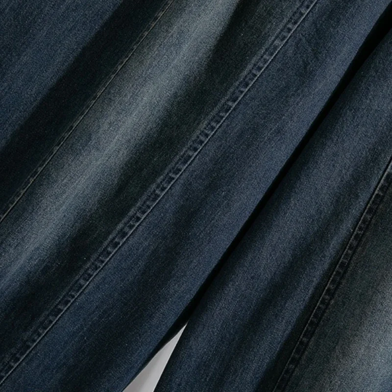 Mulheres 2025 nova chegada alta cintura elástica perna larga solta calças jeans plus size jeans estilo coreano tamanho grande jeans