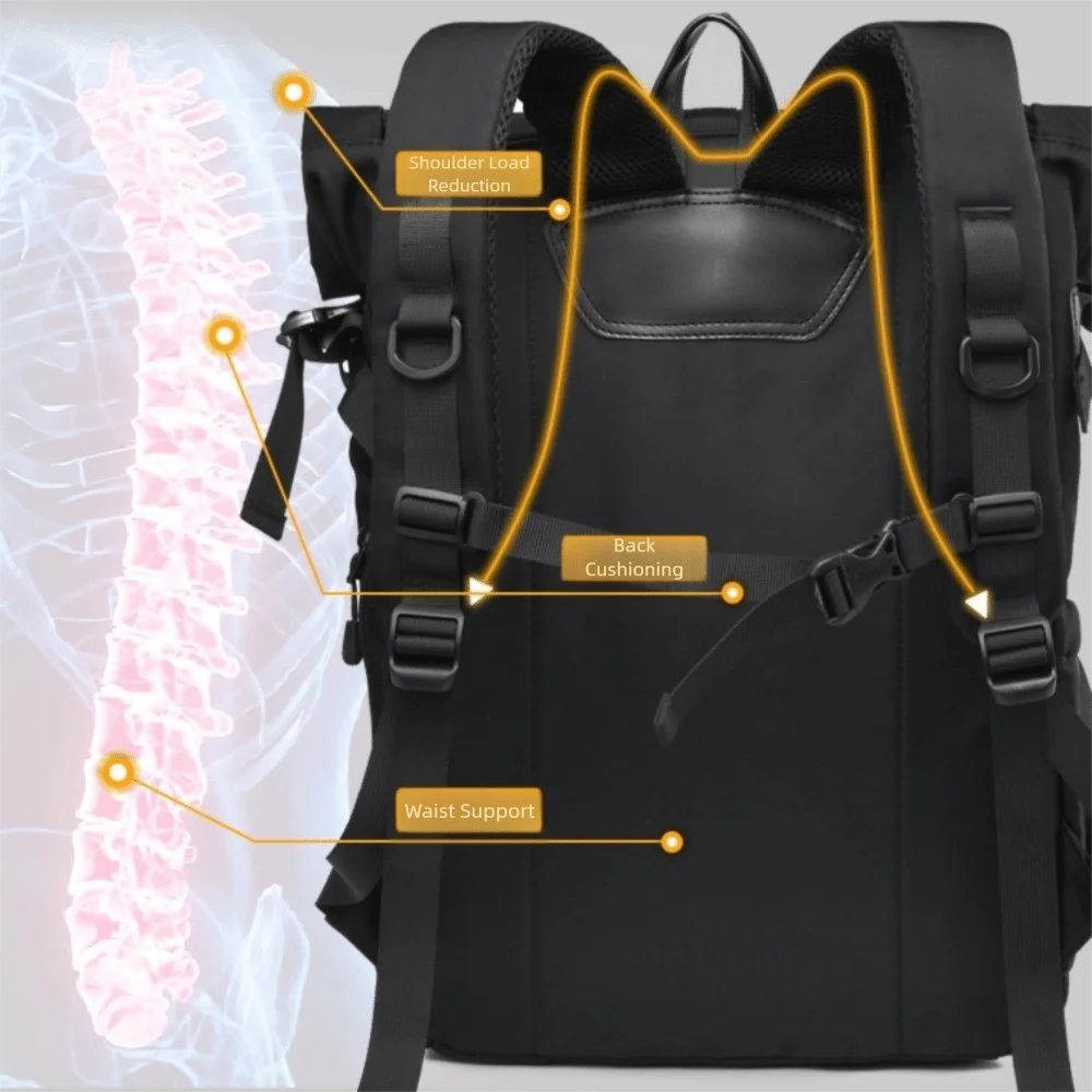 Mochila de negocios de gran capacidad para hombre, mochilas escolares portátiles de múltiples capas para hombre, mochila impermeable y transpirable para ordenador portátil, para ir al trabajo