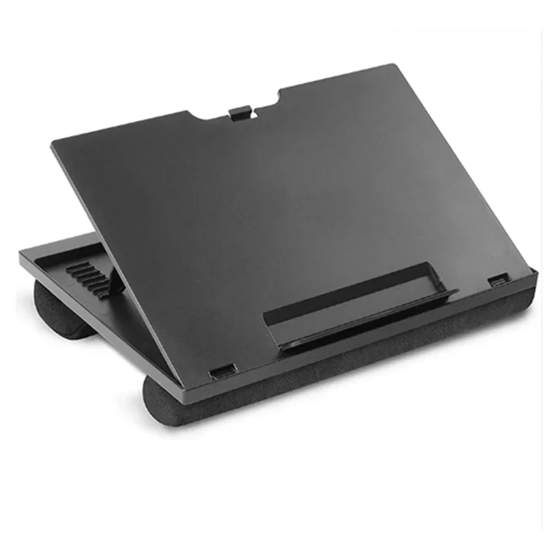 Compact 1 Piece Laptop Stand with 8 Adjustable Angles & Dual Cushions for Laptop Desk, Work Table Lap Writing Black