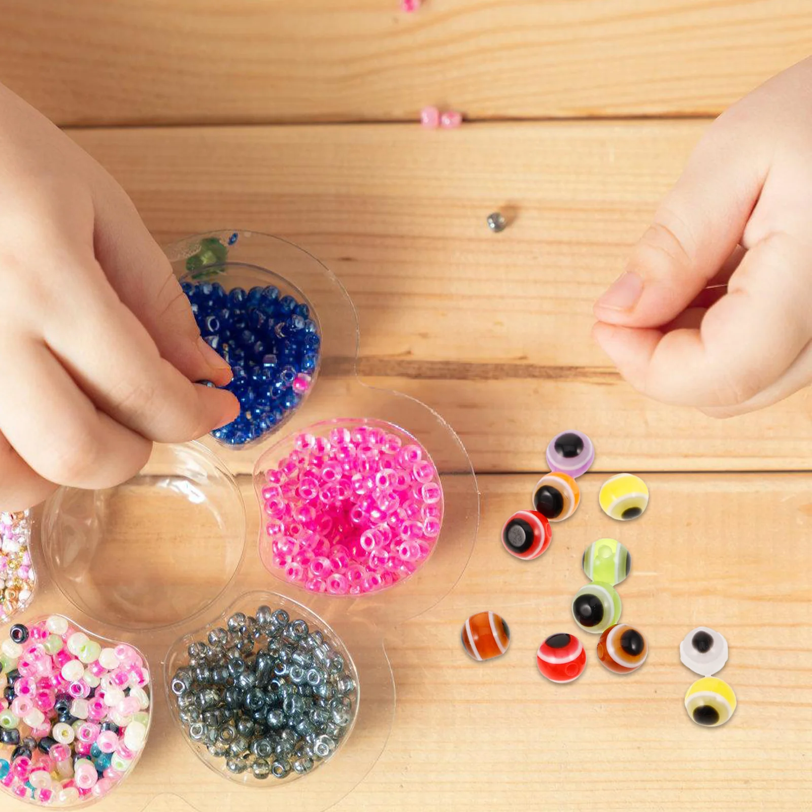 

500pcs 6Mm Multicolor Striped Round Resin Loose Diy Bracelet Necklace Jewelry Creativity Development Lamp Key Chain Card