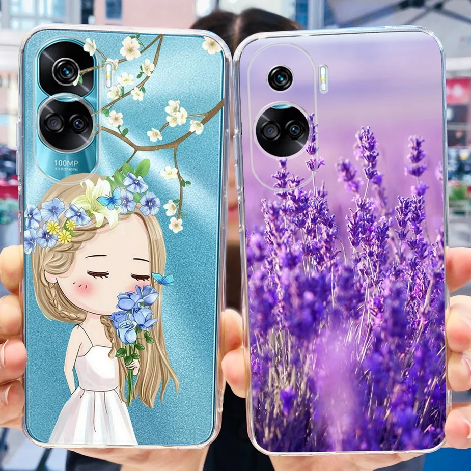 For Honor 90 Lite Case CRT-NX1 Cute Fashion Painted Back Cover Clear Silicone Soft TPU Phone Case For Honor 90 Lite 90Lite Coque