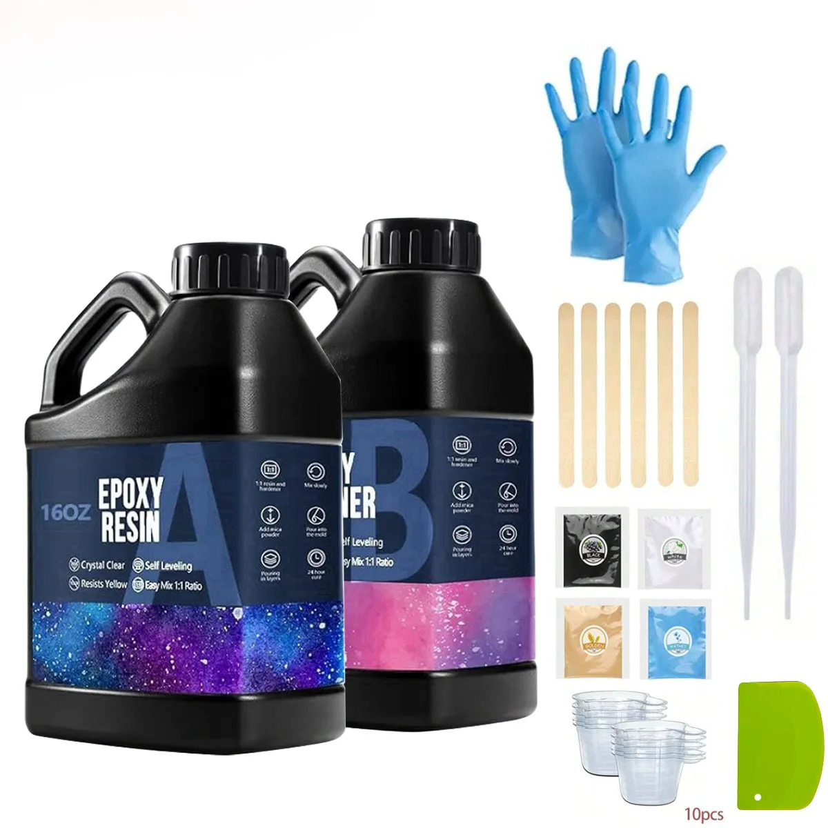 1000ml Crystal Clear Epoxy Resin Kit  No Yellowing No Bubble Art Resin Jewelry Making Wood Casting Craft 1:1 Easy Mix