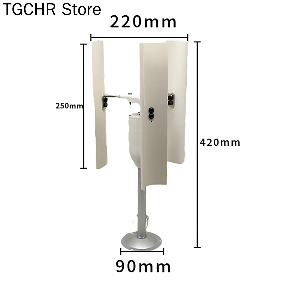 Trục Dọc Gió Mô Hình Gió Công Suất Máy Phát Điện 3 Pha Nam Châm Vĩnh Cửu Máy Phát Điện Cối Xay Gió Đồ Chơi Đèn Ngủ Làm DIY