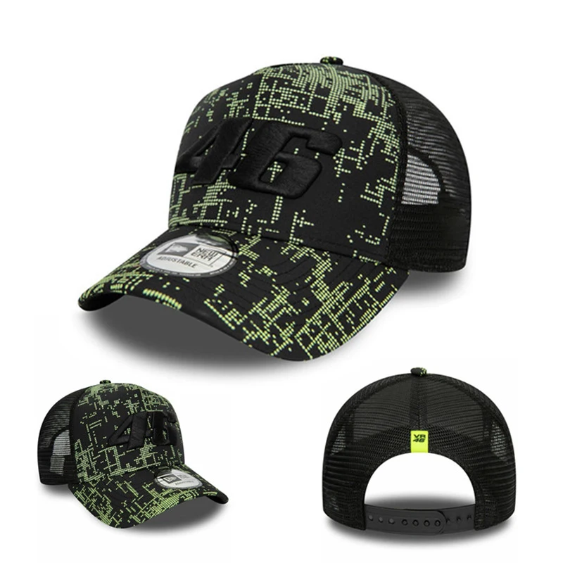 creative moto gp baseball cap Hollow grid embroidered snapback for vr46 logo Outdoor off-road F1 Racing car hat Unisex gift