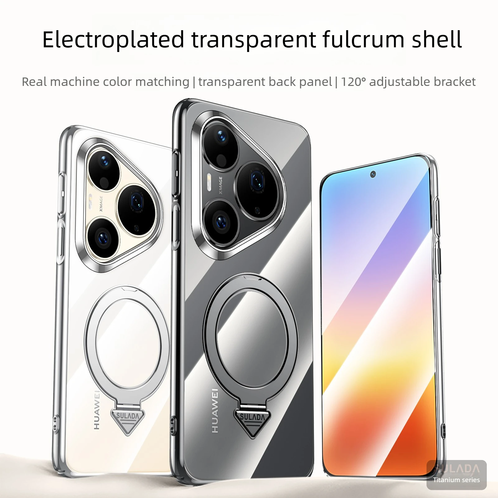 

Magnetic stand case for huawei pura 90 pro SULADA titanium plating stand case transparent phone case for huawei pura 80 70 pro