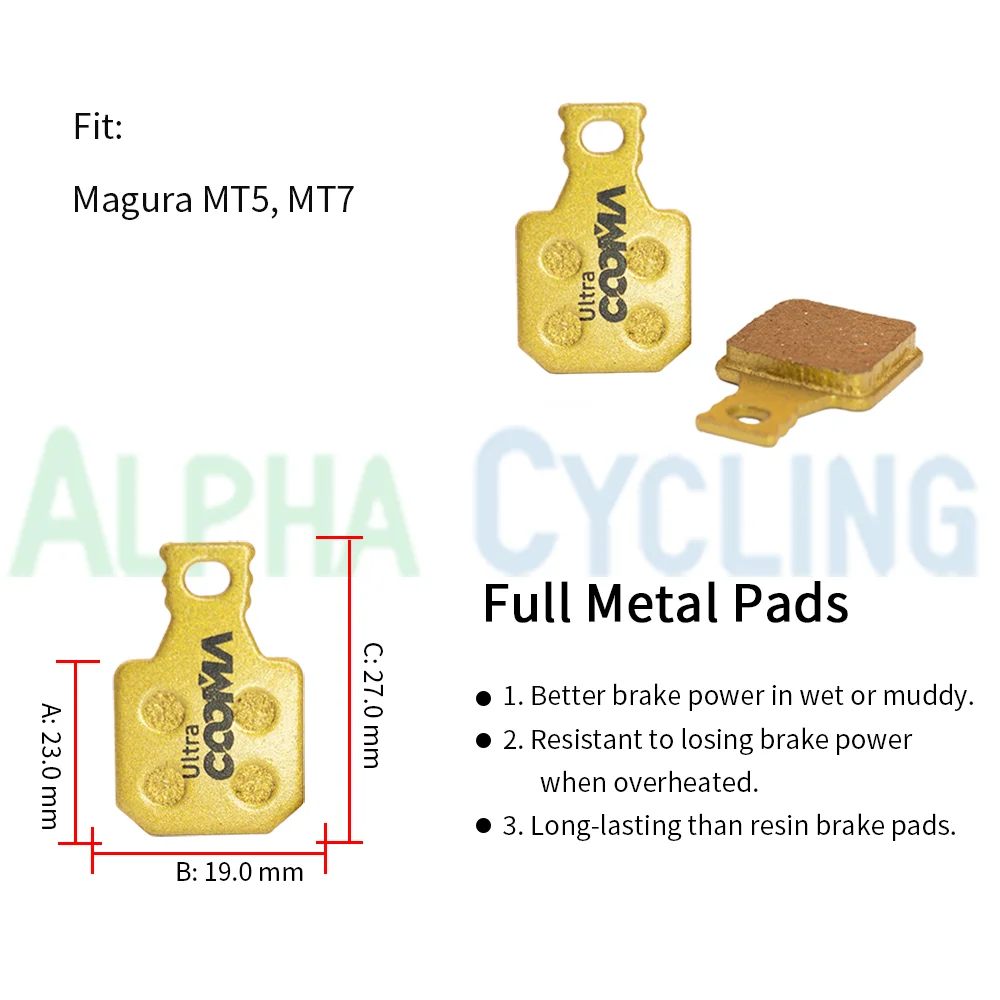 4 Pairs, Bicycle Disc Brake Pads For Magura MT5 MT7 Caliper, Ultra Class, Full Metal